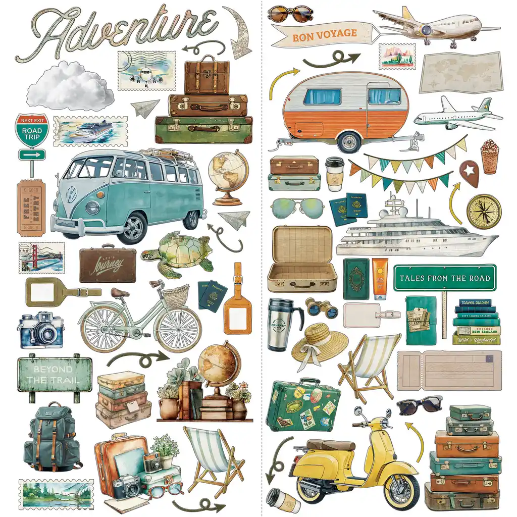 49 & Market Travel Diaries Laser Cut Elements